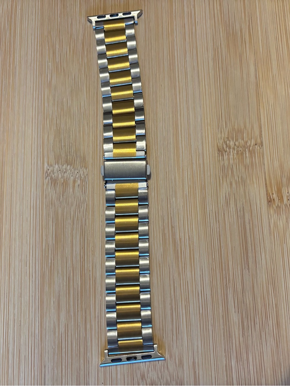 Two-Tone Gold and Silver Stainless Steel Link Watch Band